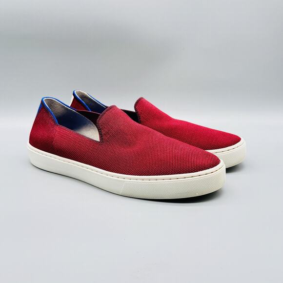 Rothy's Shoes Womens 9 Red Slip On Blue Stripe Loafers Slip On Casual Sneakers - Picture 2 of 10